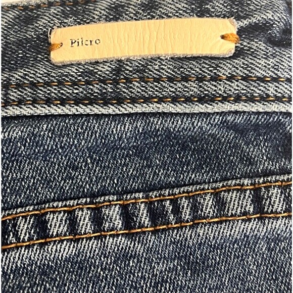 Anthropologie PILCRO Slim Boyfriend Jeans Cropped Patchwork Scarf Hem Sz 25 (28) - Picture 8 of 8